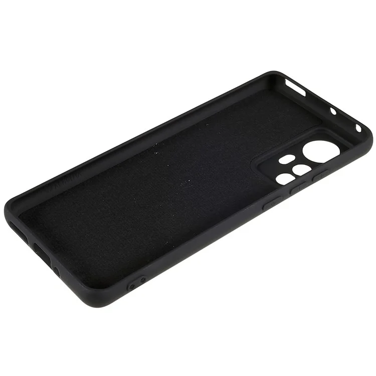 For Xiaomi 12 5G / 12X 5G / 12S 5G Soft TPU Liquid Silicone Texture Phone Case 2.0mm Thick Arc Edge Anti-Scratch Cover - Black-Cellmalls