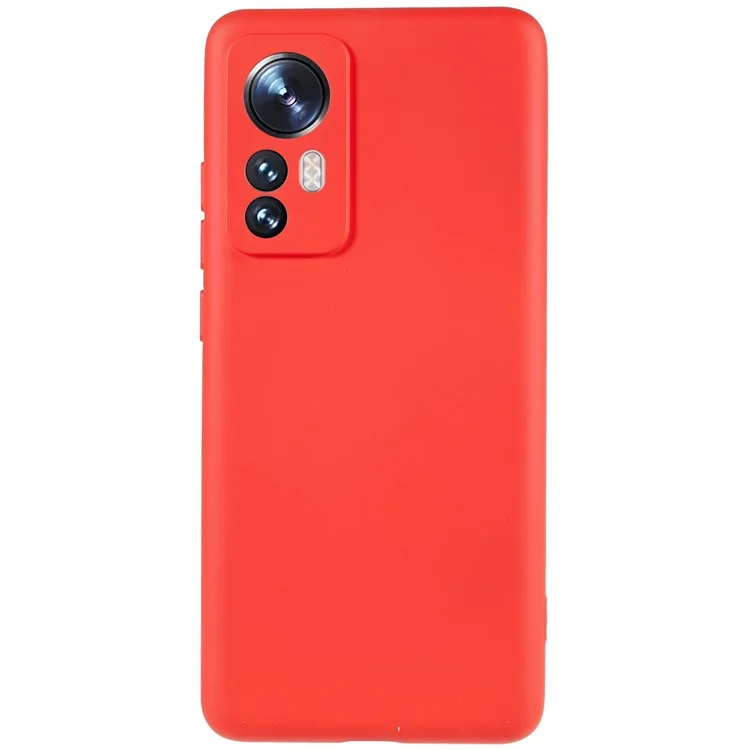 For Xiaomi 12 5G / 12X 5G / 12S 5G Soft TPU Liquid Silicone Texture Phone Case 2.0mm Thick Arc Edge Anti-Scratch Cover - Black-Cellmalls