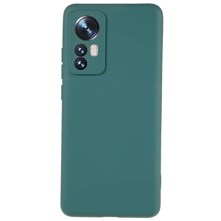 For Xiaomi 12 5G / 12X 5G / 12S 5G Soft TPU Liquid Silicone Texture Phone Case 2.0mm Thick Arc Edge Anti-Scratch Cover - Black-Cellmalls