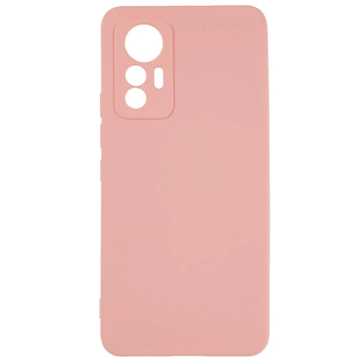 For Xiaomi 12 Lite 5G Arc Edge TPU Back Case 2.0mm Thick Liquid Silicone Texture Protective Cover - Pink-Cellmalls