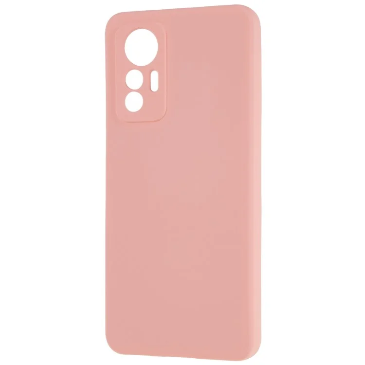 For Xiaomi 12 Lite 5G Arc Edge TPU Back Case 2.0mm Thick Liquid Silicone Texture Protective Cover - Pink-Cellmalls