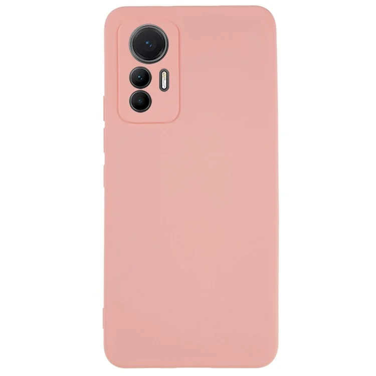 For Xiaomi 12 Lite 5G Arc Edge TPU Back Case 2.0mm Thick Liquid Silicone Texture Protective Cover - Pink-Cellmalls