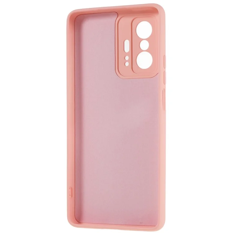 For Xiaomi 11T 5G / 11T Pro 5G Solid Color Liquid Silicone Texture Phone Cover 2.0mm Thick Arc Edge TPU Anti-scratch Case - Pink-Cellmalls