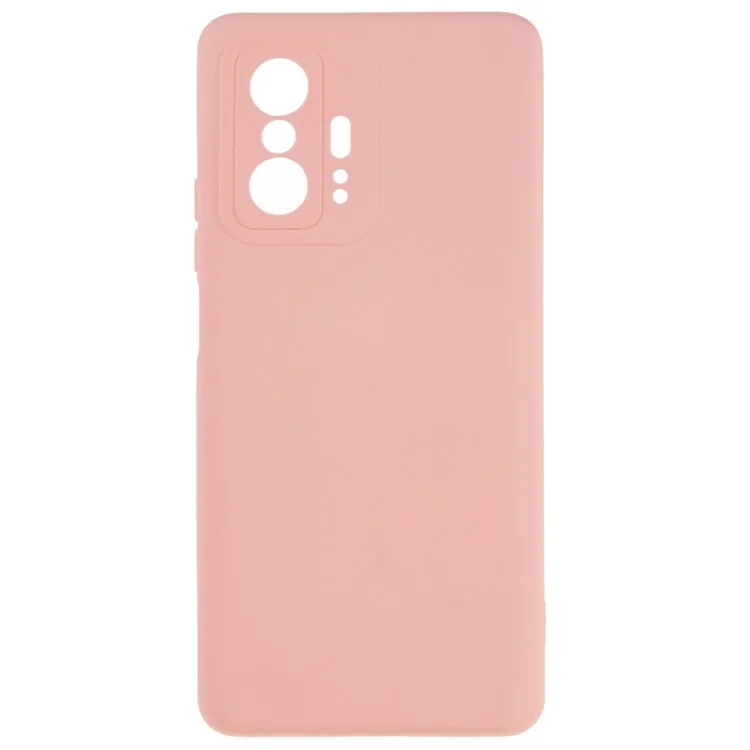 For Xiaomi 11T 5G / 11T Pro 5G Solid Color Liquid Silicone Texture Phone Cover 2.0mm Thick Arc Edge TPU Anti-scratch Case - Pink-Cellmalls