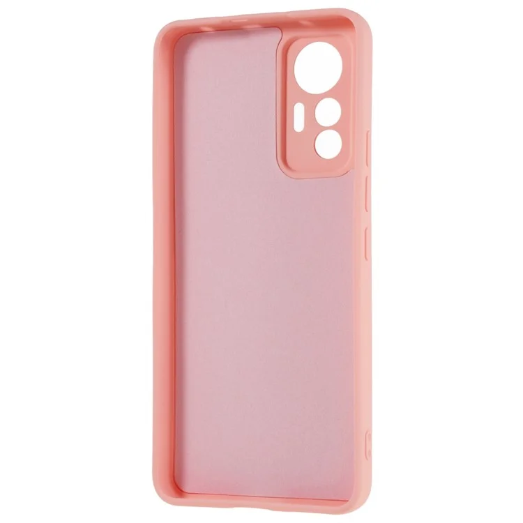For Xiaomi 12 Lite 5G Arc Edge TPU Back Case 2.0mm Thick Liquid Silicone Texture Protective Cover - Pink-Cellmalls