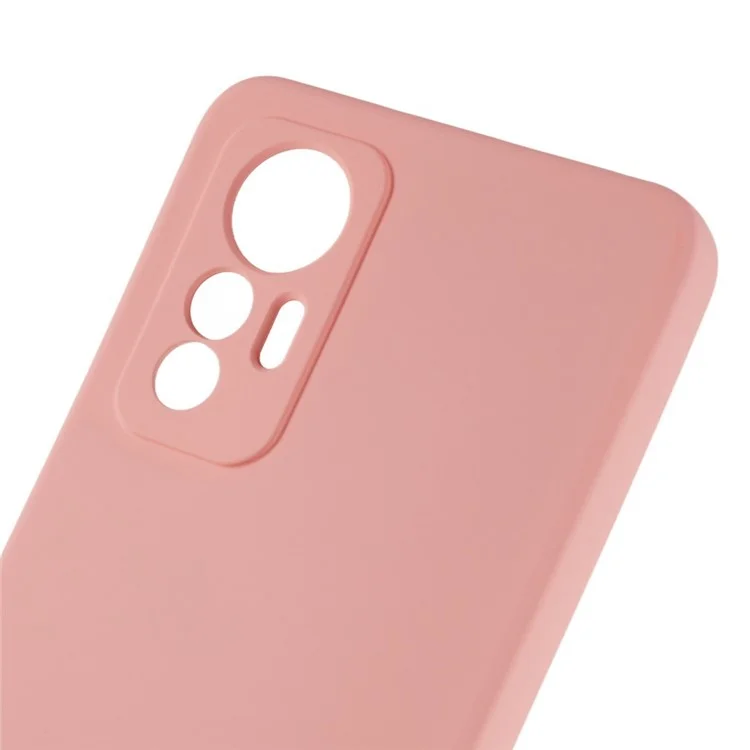 For Xiaomi 12 Lite 5G Arc Edge TPU Back Case 2.0mm Thick Liquid Silicone Texture Protective Cover - Pink-Cellmalls
