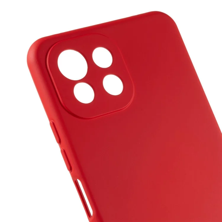 For Xiaomi Mi 11 Lite 4G / 5G / 11 Lite 5G NE 2.0mm Thick TPU Phone Case Liquid Silicone Texture Drop Protective Cover - Red-Cellmalls