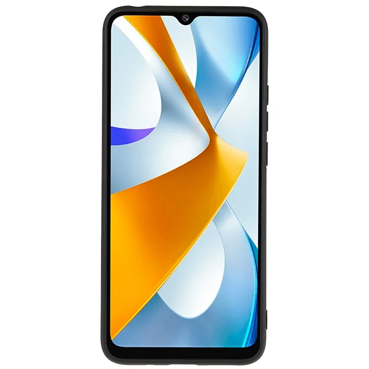 For Xiaomi Poco C40 4G Liquid Silicone Texture Phone Case 2.0mm Thick TPU Arc Edge Shock Absorption Cover - Black-Cellmalls