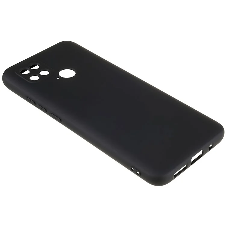 For Xiaomi Poco C40 4G Liquid Silicone Texture Phone Case 2.0mm Thick TPU Arc Edge Shock Absorption Cover - Black-Cellmalls