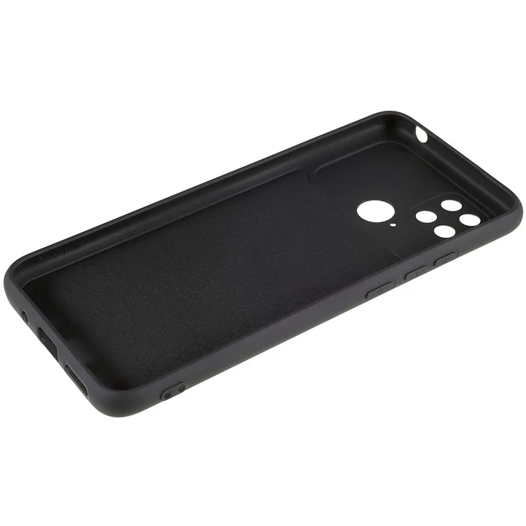 For Xiaomi Poco C40 4G Liquid Silicone Texture Phone Case 2.0mm Thick TPU Arc Edge Shock Absorption Cover - Black-Cellmalls