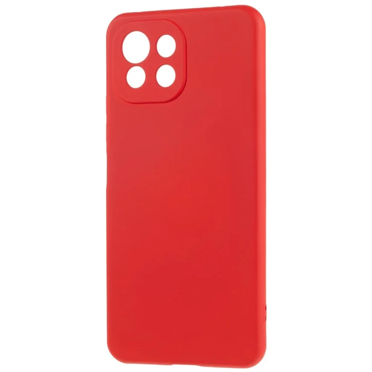 For Xiaomi Mi 11 Lite 4G / 5G / 11 Lite 5G NE 2.0mm Thick TPU Phone Case Liquid Silicone Texture Drop Protective Cover - Red-Cellmalls
