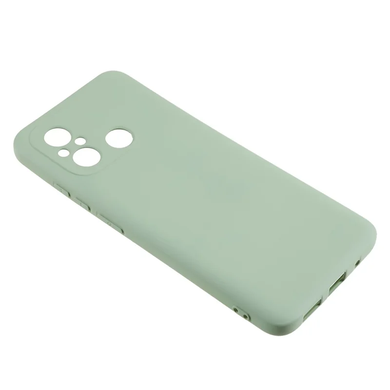 Cell Phone Case for Xiaomi Redmi 12C 4G Liquid Silicone TPU 2.0mm Thick Arc Edge Phone Cover - Green-Cellmalls