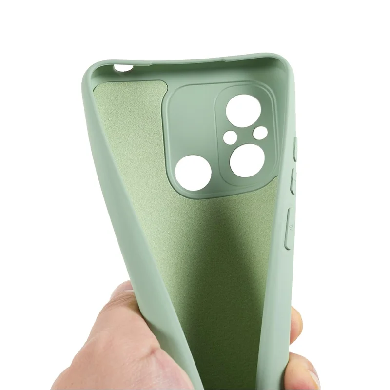 Cell Phone Case for Xiaomi Redmi 12C 4G Liquid Silicone TPU 2.0mm Thick Arc Edge Phone Cover - Green-Cellmalls