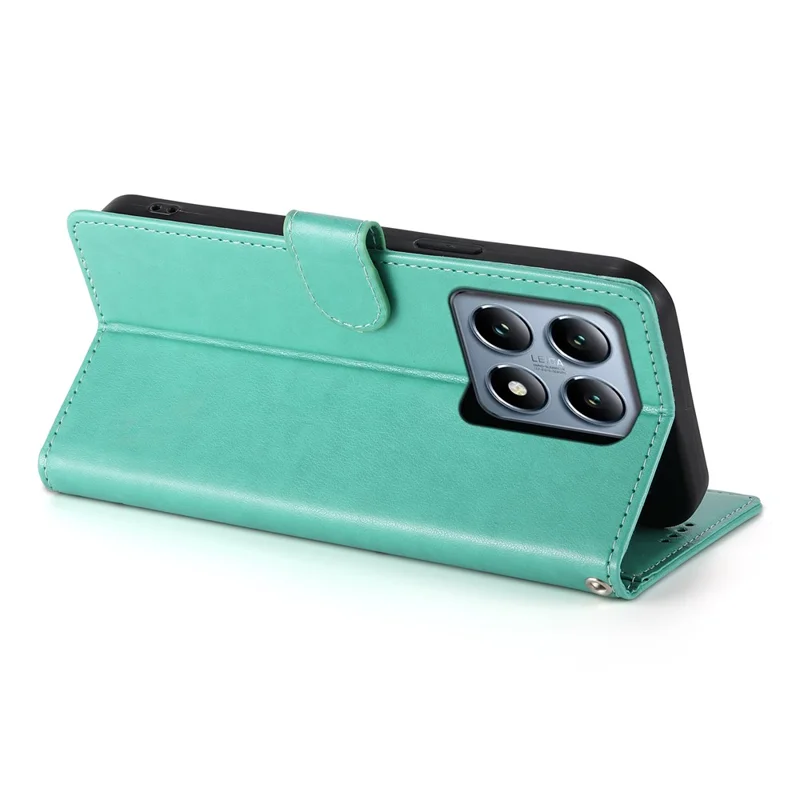 For Xiaomi 14T Pro Wallet Case Butterfly Floral Imprint PU Leather Phone Cover with Wrist Strap - Green-Cellmalls