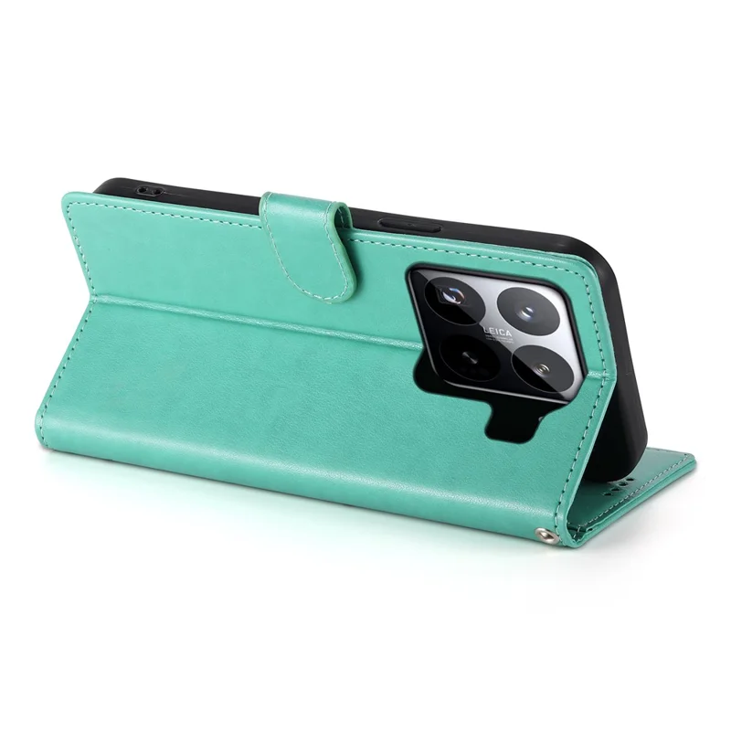 For Xiaomi 15 Pro Wallet Case Butterfly Floral Imprint PU Leather Phone Cover with Wrist Strap - Green-Cellmalls