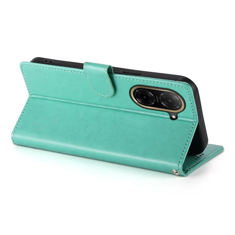 For Xiaomi Redmi A5 4G (171.7mm)  /  Poco C71 4G Wallet Case Butterfly Floral Imprint PU Leather Phone Cover with Wrist Strap - Green-Cellmalls