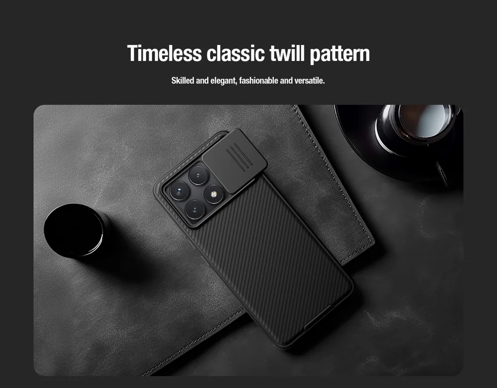 NILLKIN Camshield Pro Series For Xiaomi Poco F6 Pro 5G / Redmi K70 5G / K70 Pro 5G Phone Case Slide Camera Protection - Black-Cellmalls