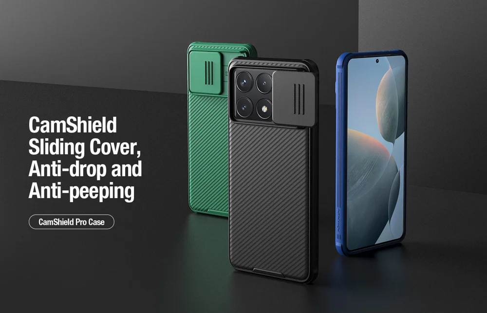 NILLKIN Camshield Pro Series For Xiaomi Poco F6 Pro 5G / Redmi K70 5G / K70 Pro 5G Phone Case Slide Camera Protection - Black-Cellmalls