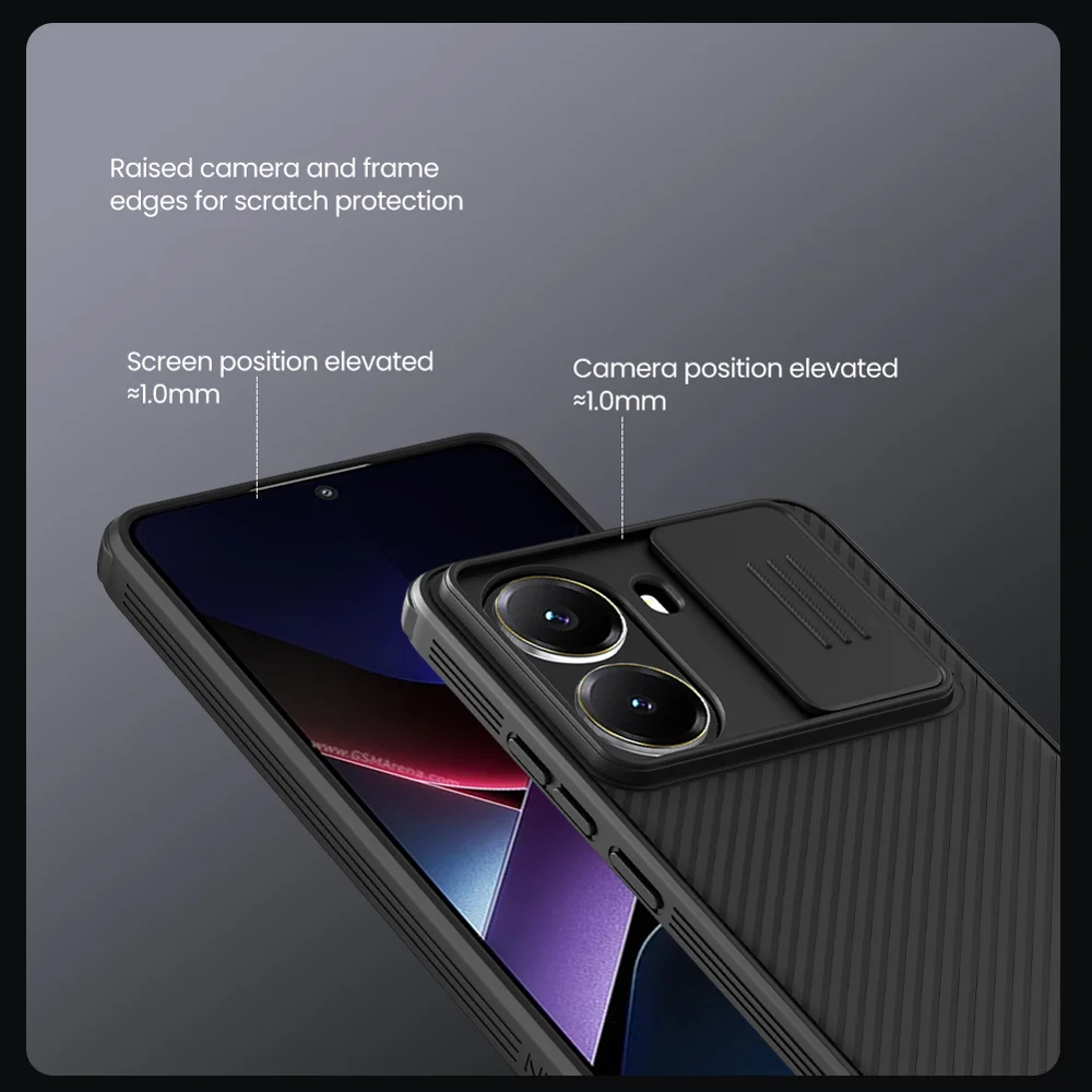 NILLKIN Camshield Pro Series for Xiaomi Poco X7 Pro 5G Case PC + TPU Slide Camera Lid Phone Cover - Black-Cellmalls