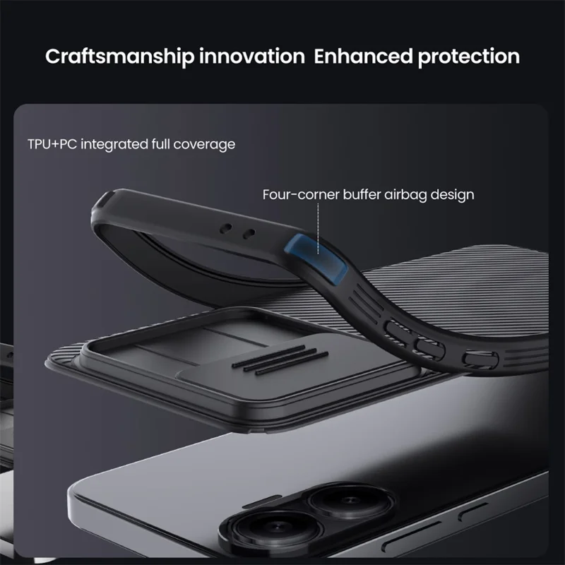NILLKIN Camshield Pro Series for Xiaomi Poco F7 5G  /  Redmi Turbo 4 Pro 5G Case PC + TPU Slide Camera Lid Phone Cover-Cellmalls
