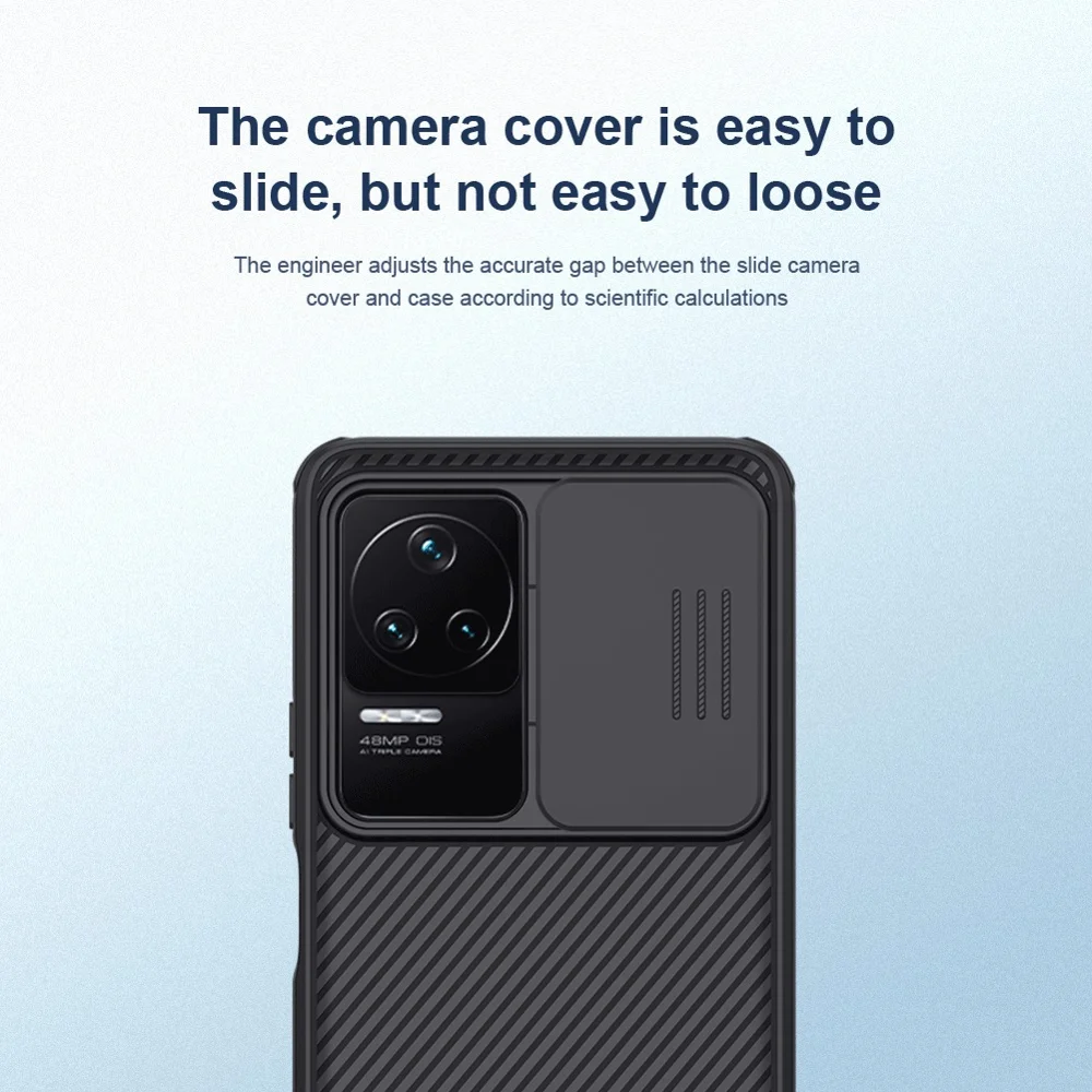 NILLKIN CamShield Pro Series Phone Case for Xiaomi Redmi K50/K50 Pro, Accurate Cutouts TPU Frame + PC Shockproof Back Shell with Slide Camera Lens Cover - Blue-Cellmalls