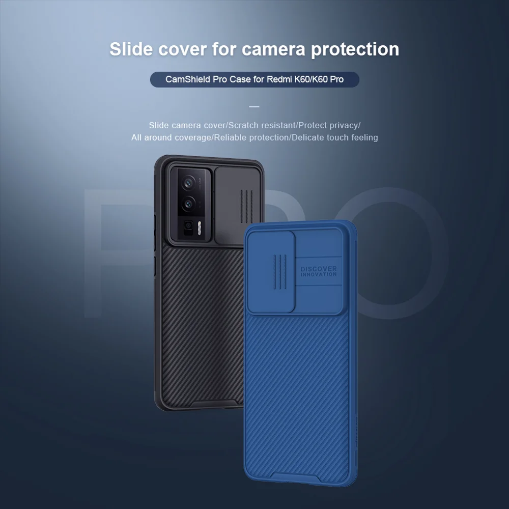 NILLKIN CamShield Pro Series for Xiaomi Poco F5 Pro 5G / Redmi K60 Pro 5G / K60 5G Phone Case PC+TPU Camera Protection Phone Cover - Black-Cellmalls