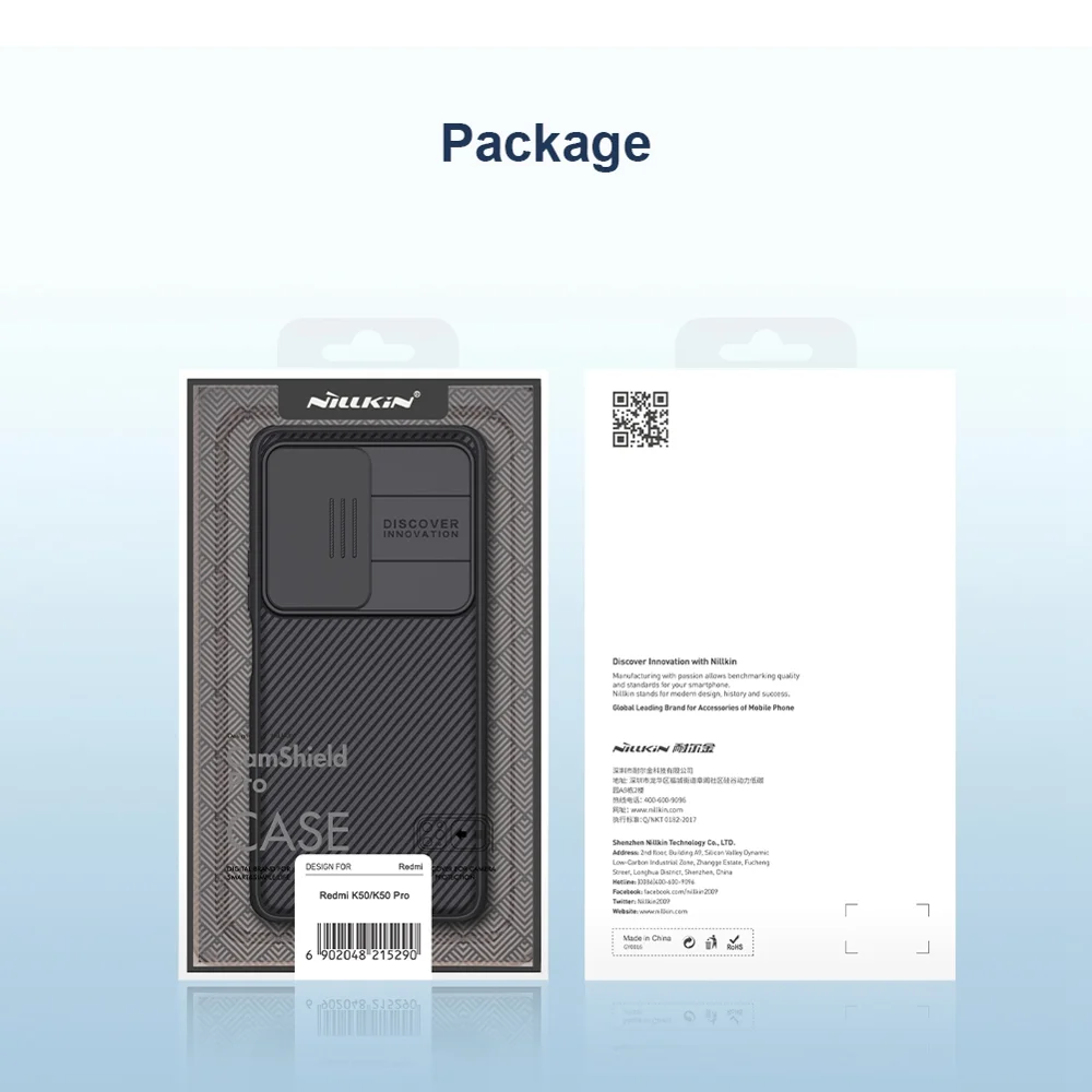 NILLKIN CamShield Pro Series Phone Case for Xiaomi Redmi K50/K50 Pro, Accurate Cutouts TPU Frame + PC Shockproof Back Shell with Slide Camera Lens Cover - Blue-Cellmalls