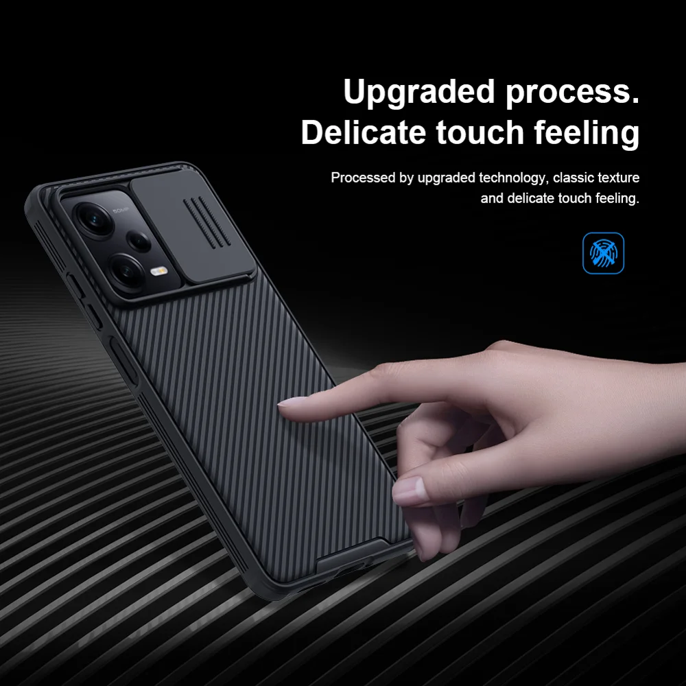 NILLKIN CamShield Pro Series for Xiaomi Redmi Note 12 Pro 5G  / Note 12 Pro Speed 5G / Poco X5 Pro 5G Hard PC Soft TPU Phone Case Anti-Slip Back Shell with Slide Camera Cover - Black-Cellmalls