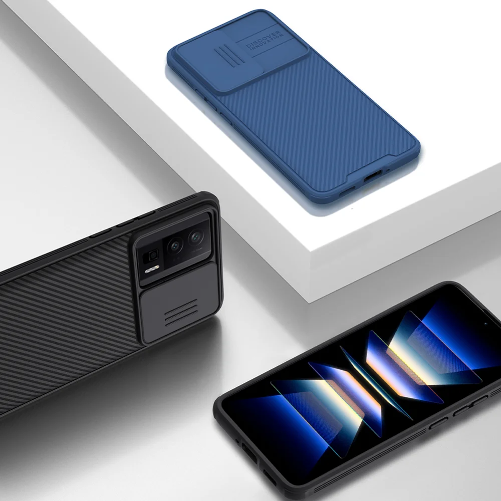 NILLKIN CamShield Pro Series for Xiaomi Poco F5 Pro 5G / Redmi K60 Pro 5G / K60 5G Phone Case PC+TPU Camera Protection Phone Cover - Black-Cellmalls