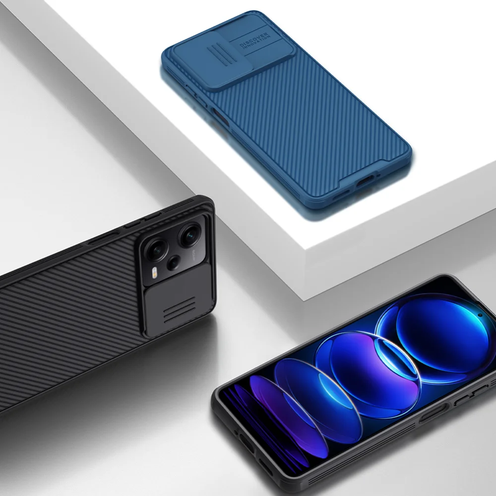 NILLKIN CamShield Pro Series for Xiaomi Redmi Note 12 Pro 5G  / Note 12 Pro Speed 5G / Poco X5 Pro 5G Hard PC Soft TPU Phone Case Anti-Slip Back Shell with Slide Camera Cover - Black-Cellmalls