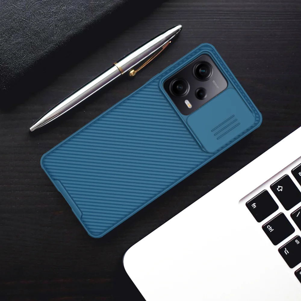 NILLKIN CamShield Pro Series for Xiaomi Redmi Note 12 Pro 5G  / Note 12 Pro Speed 5G / Poco X5 Pro 5G Hard PC Soft TPU Phone Case Anti-Slip Back Shell with Slide Camera Cover - Black-Cellmalls