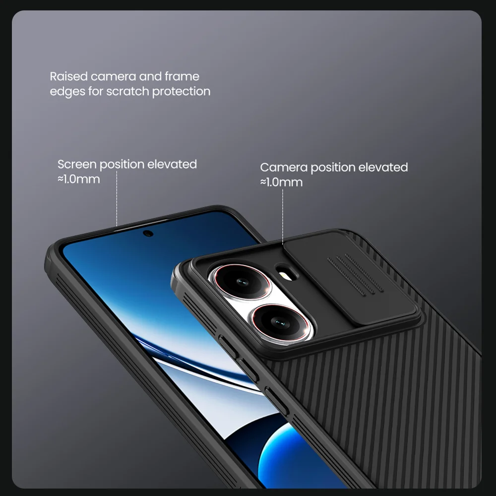 NILLKIN Camshield Pro Series for Xiaomi Redmi Turbo 4 5G Case PC + TPU Slide Camera Lid Phone Cover - Black-Cellmalls