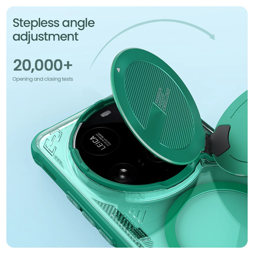 NILLKIN Iceblade Prop For Xiaomi 15 Ultra Case Compatible with MagSafe Lens Cover Kickstand PC + TPU Phone Cover - Green-Cellmalls
