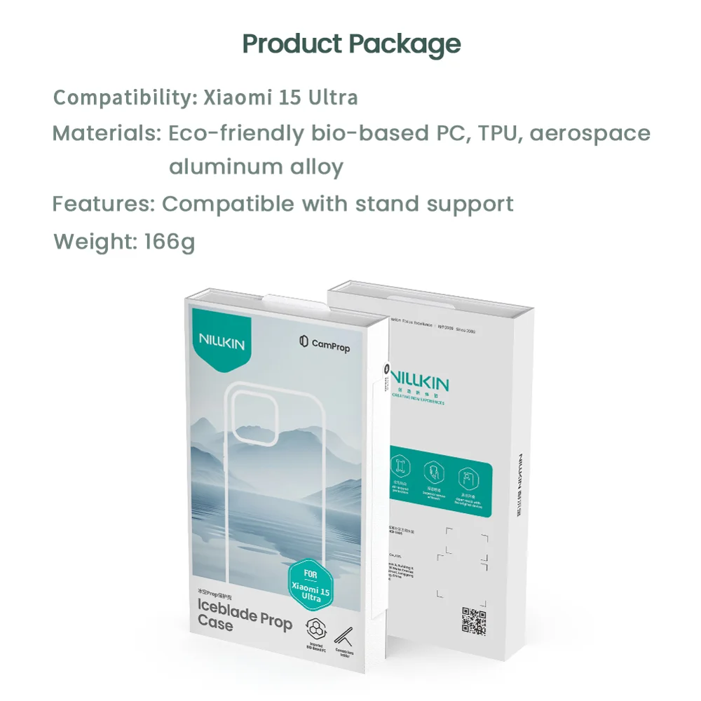 NILLKIN Iceblade Prop For Xiaomi 15 Ultra Case Compatible with MagSafe Lens Cover Kickstand PC + TPU Phone Cover - Green-Cellmalls