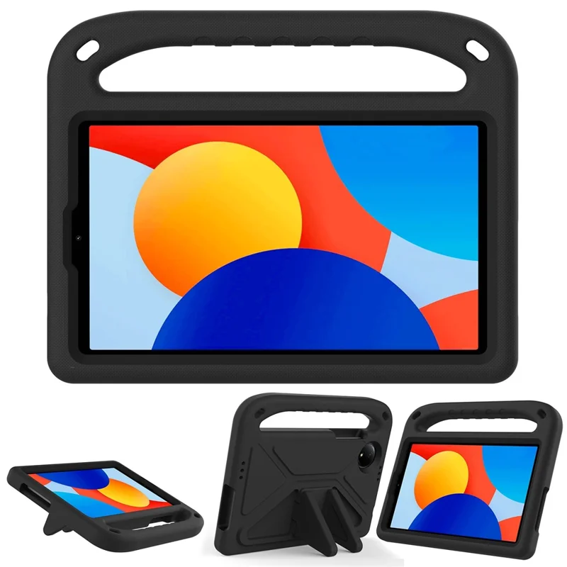 For Xiaomi Redmi Pad SE 4G 8.7 inch Case Hand Grip Kickstand Tablet EVA Cover - Black-Cellmalls