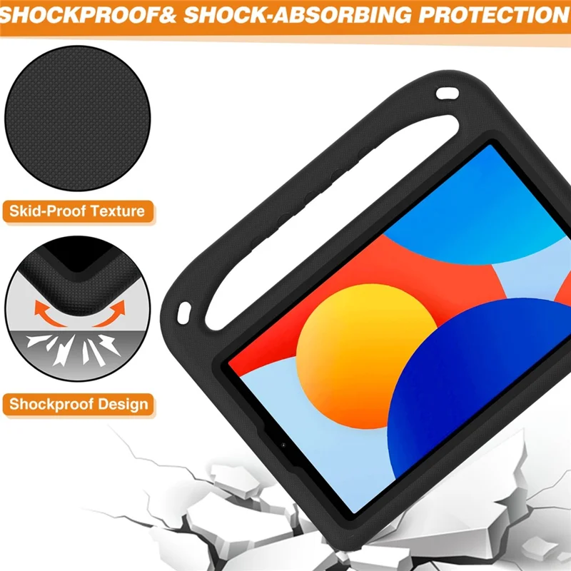 For Xiaomi Redmi Pad SE 4G 8.7 inch Case Hand Grip Kickstand Tablet EVA Cover - Black-Cellmalls