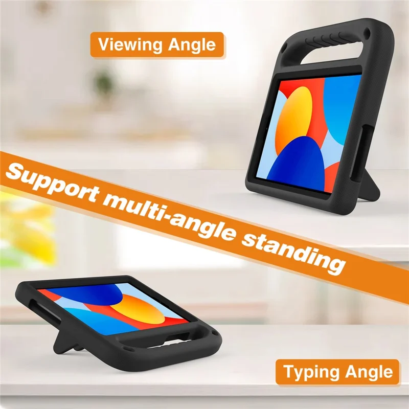 For Xiaomi Redmi Pad SE 4G 8.7 inch Case Hand Grip Kickstand Tablet EVA Cover - Black-Cellmalls