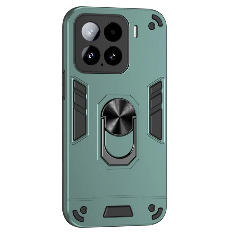 For Xiaomi 15 Case PC+TPU Drop Defend Phone Cover with Ring Kickstand - Black-Cellmalls