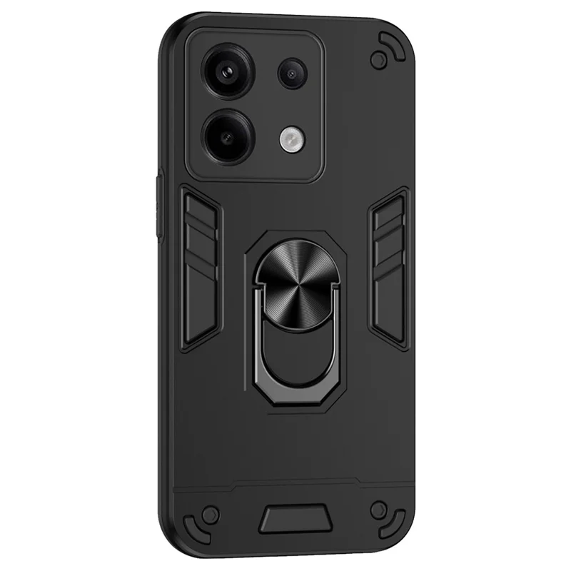 For Xiaomi Redmi Note 13 5G Case Kickstand Hard PC Soft TPU Phone Cover - Black-Cellmalls