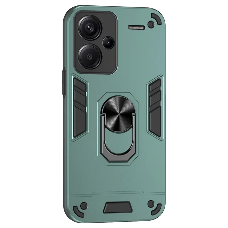 For Xiaomi Redmi Note 13 Pro+ 5G Case Rotating Kickstand PC+TPU Phone Cover - Black-Cellmalls