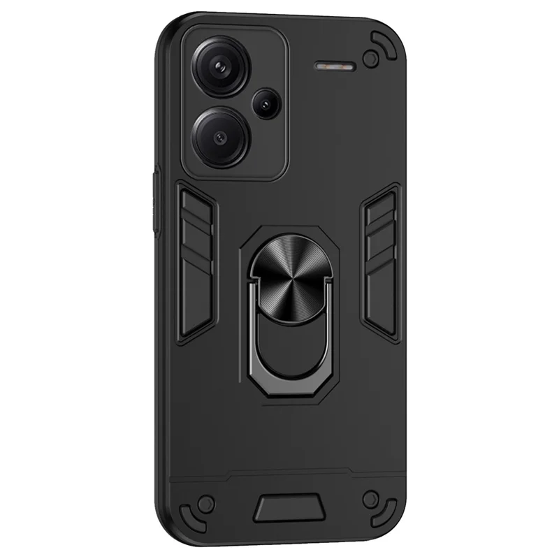 For Xiaomi Redmi Note 13 Pro+ 5G Case Rotating Kickstand PC+TPU Phone Cover - Black-Cellmalls
