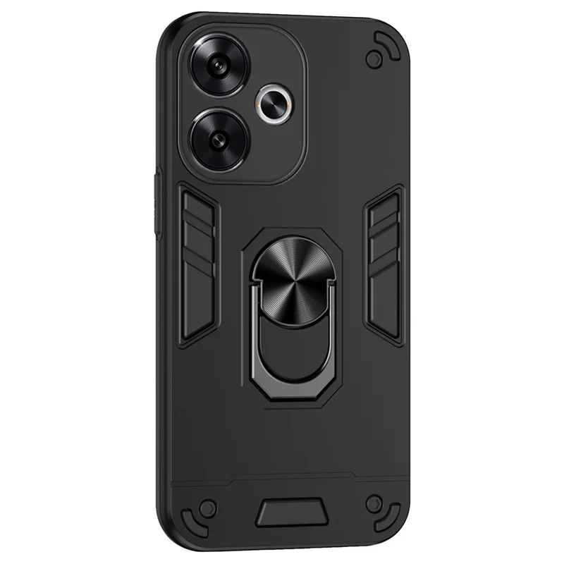 For Xiaomi Redmi Turbo 3 5G / Poco F6 5G Case Rotating Kickstand PC+TPU Phone Cover - Black-Cellmalls