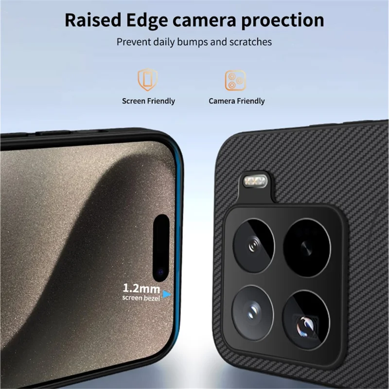 For Xiaomi 15 Pro Case Compatible with MagSafe WANLONFENG TQ Series Carbon Fiber Texture PC TPU Phone Cover - Black-Cellmalls