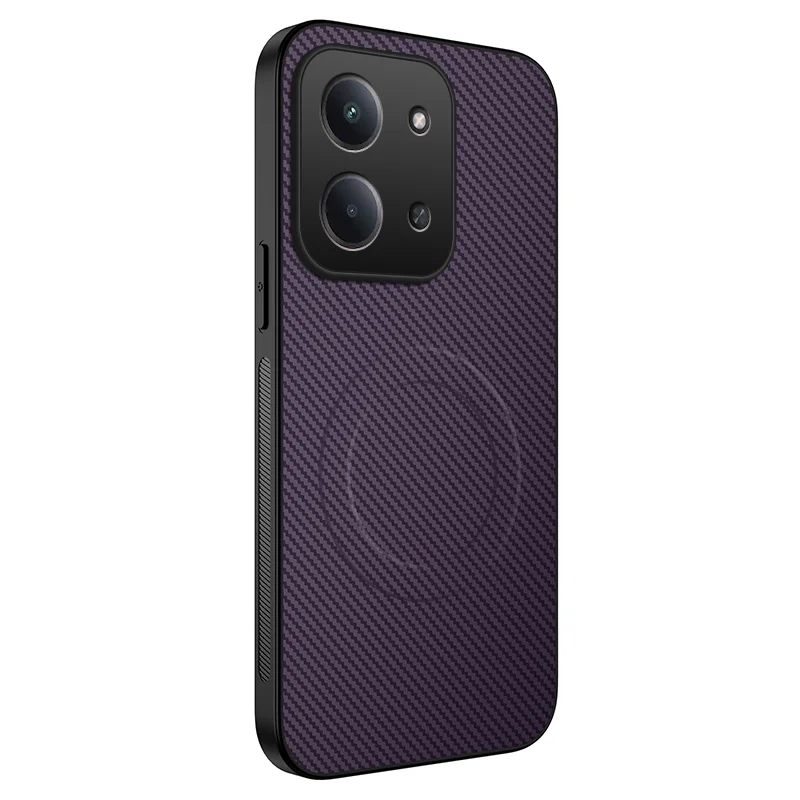 For Xiaomi Redmi 15C 5G (EU) (173mm) / 15C 4G (EU) (173mm) Case Compatible with MagSafe WANLONFENG TQ Carbon Fiber Texture Phone Cover - Black-Cellmalls