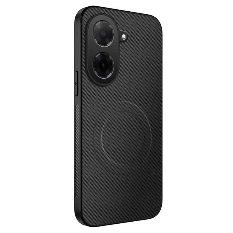 For Xiaomi Redmi A5 4G (171.7*77.8*8.3mm) Case Compatible with MagSafe WANLONFENG TQ Series Carbon Fiber Texture PC TPU Phone Cover - Black-Cellmalls