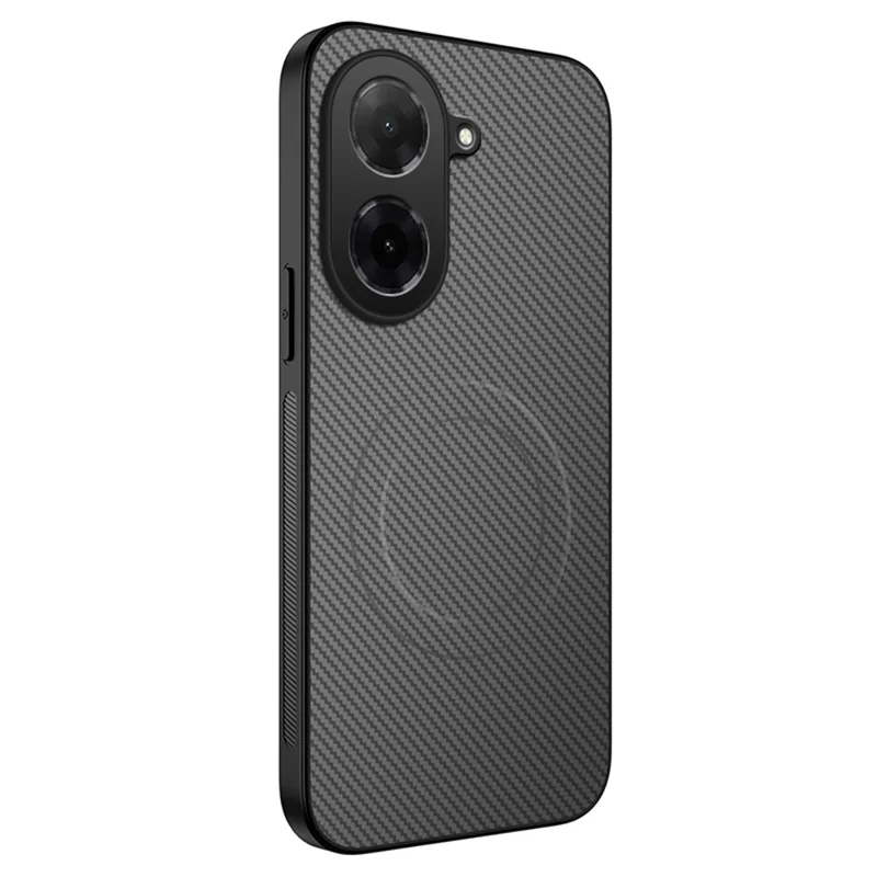 For Xiaomi Redmi A5 4G (171.7*77.8*8.3mm) Case Compatible with MagSafe WANLONFENG TQ Series Carbon Fiber Texture PC TPU Phone Cover - Black-Cellmalls