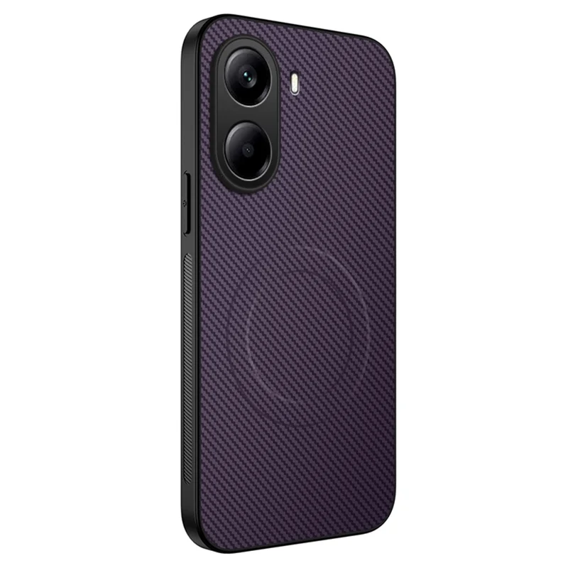 For Xiaomi Poco X7 Pro 5G / Xiaomi Redmi Turbo 4 5G Case Compatible with MagSafe WANLONFENG TQ Series Carbon Fiber Texture PC TPU Phone Cover - Black-Cellmalls