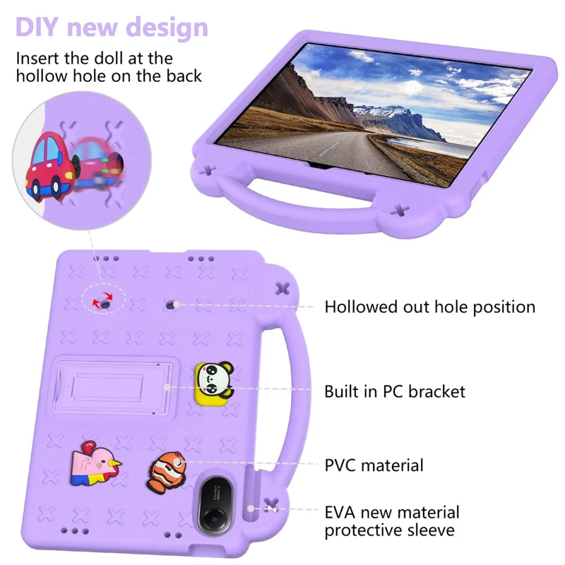 For Xiaomi Redmi Pad 2 Case Kids EVA Tablet Cover - Purple-Cellmalls