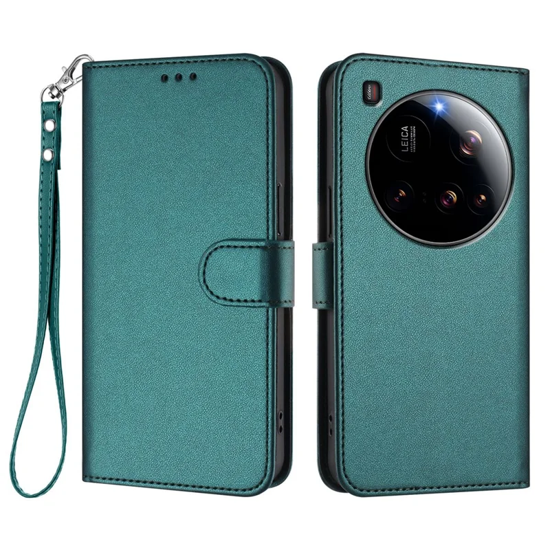 For Xiaomi 15 Ultra Leather Case Wallet Stand Phone Cover with Wrist Strap - Black-Cellmalls