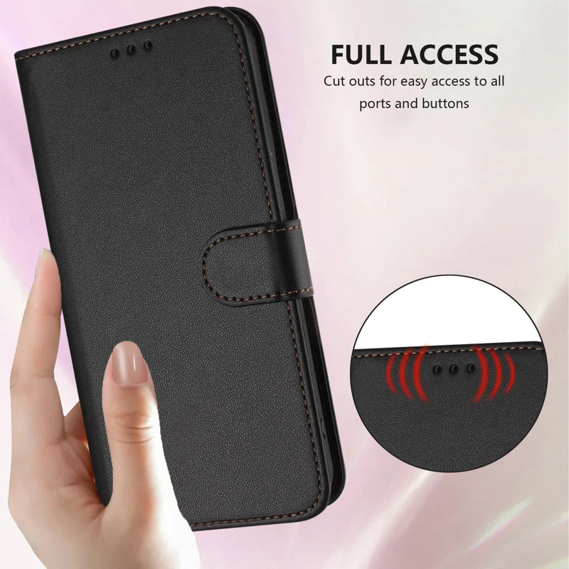 For Xiaomi 15T Pro Leather Case Wallet Stand Phone Cover with Wrist Strap - Black-Cellmalls
